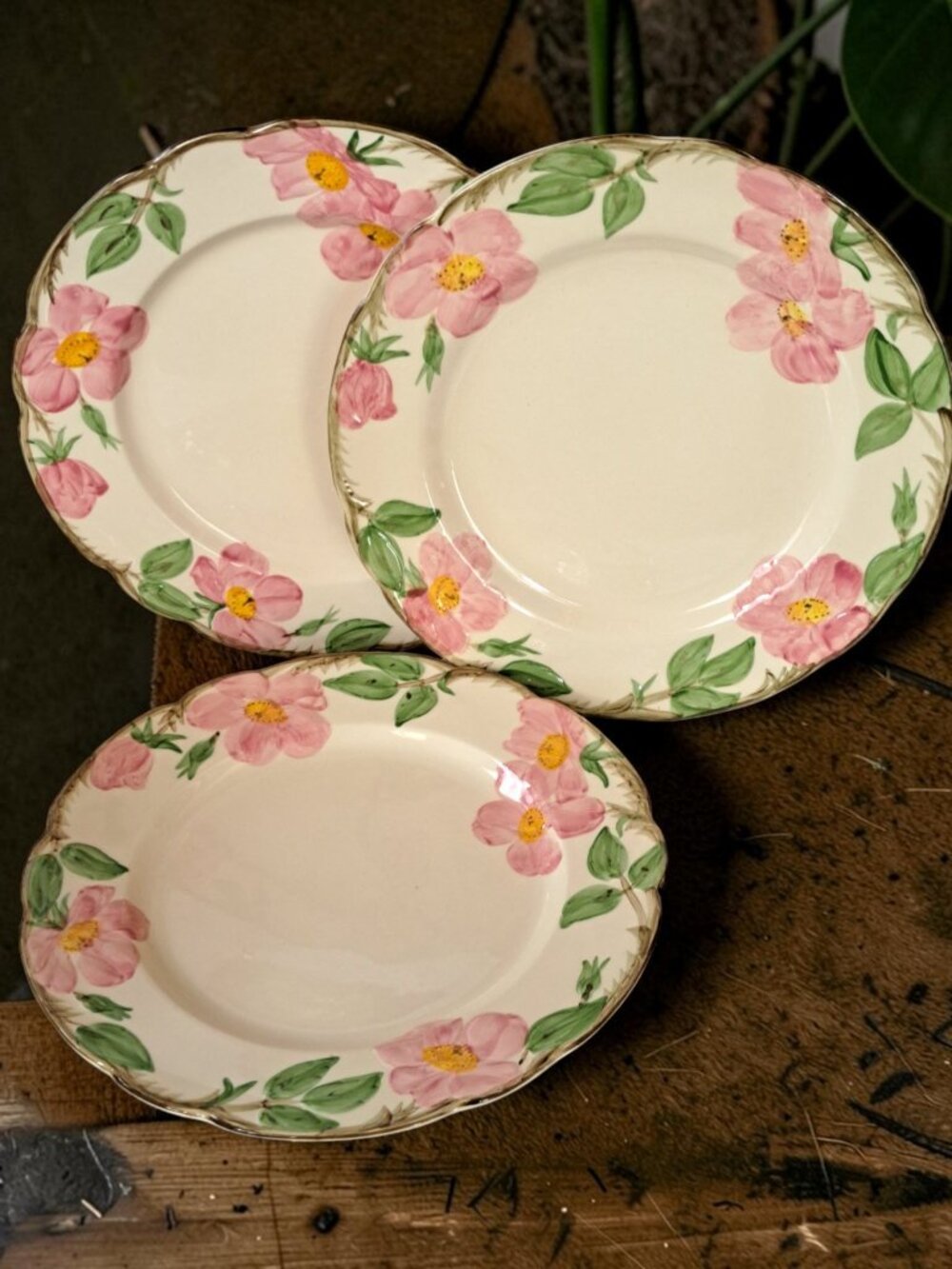 Set of Three VINTAGE FRANCISCAN 10.75" DESERT ROSE DINNER PLATE made in USA